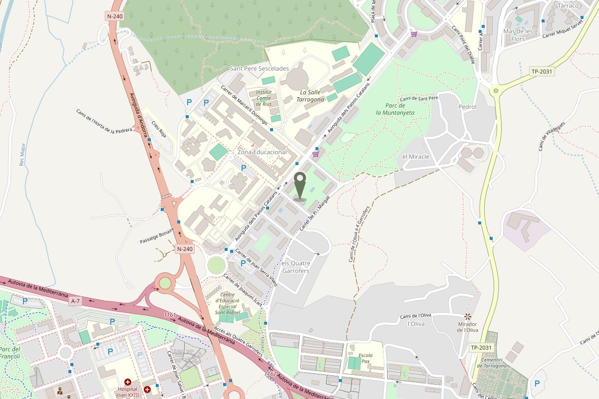 Mapa del entorno de Ramon Comas i Maduell 6A, en Tarragona, con el local marcado junto al campus de Sescelades